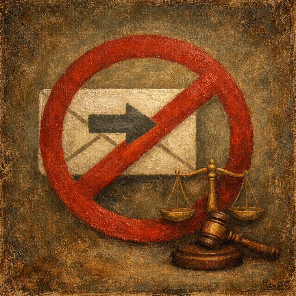 Ilustración conceptual de mensaje prohibido